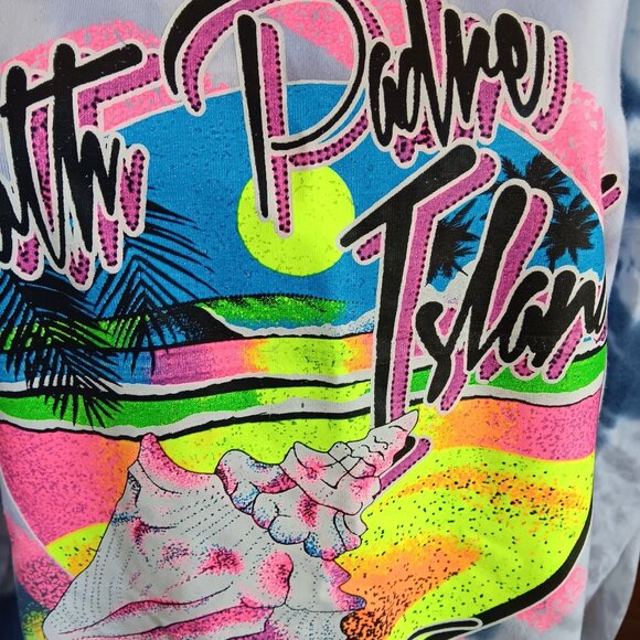 Small Vintage Women's T-shirt South Padre Island Texas Tie-Dye Long Sleeve 90's - Picture 3 of 6